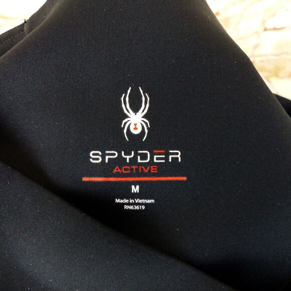 Spyder Active Leggings Womens M Black High Rise Ankle Scuba Altered Crop Hem 24” - Picture 7 of 11